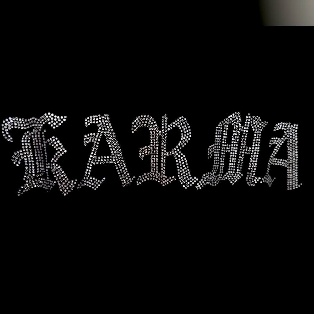 KARMA” rhinestone hoodie